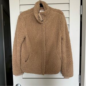 Thread & Supply Brown Tan Sherpa Zip Cozy Fuzzy Teddy Jacket M